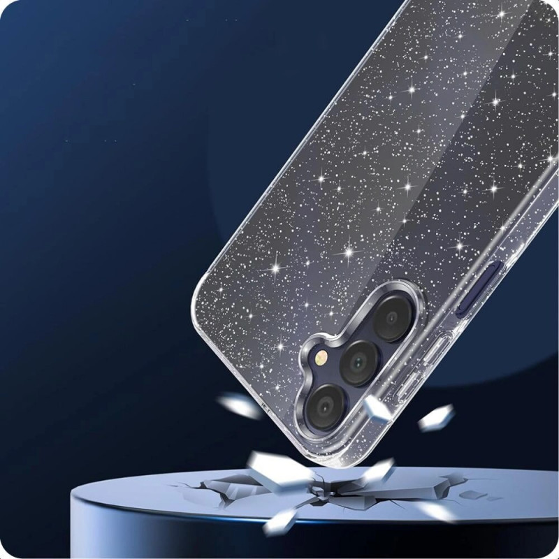 Puzdro Tech-Protect FlexAir pre Samsung Galaxy S25, priehľadné trblietavé