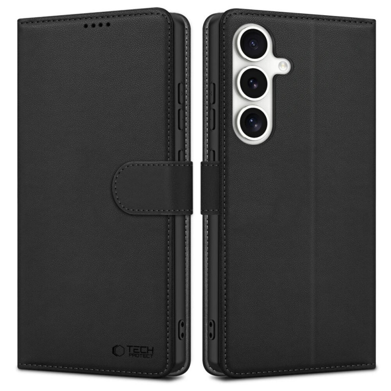 Tech-Protect Peňaženkové puzdro pre Samsung Galaxy S25, čierne