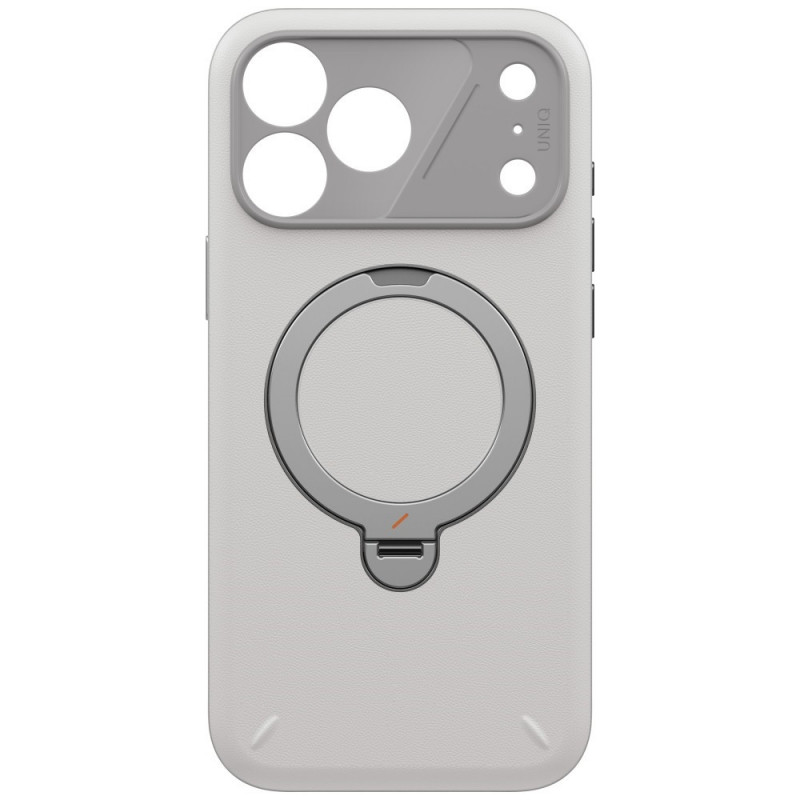 UNIQ Elix puzdro pre Apple iPhone 18 Pro Max / 17 Pro Max, 360 Rotating Kickstand, svetlosivá
