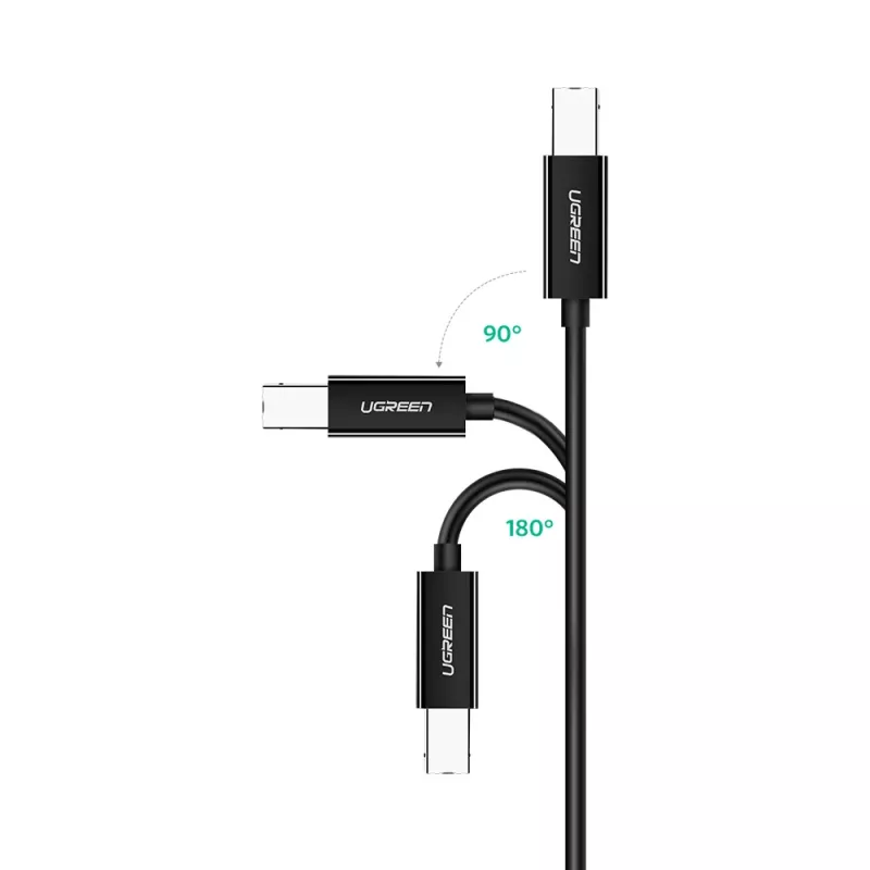 Ugreen US241 USB-C 2.0 na USB-B tlačiarenský kábel, 1 m, čierny