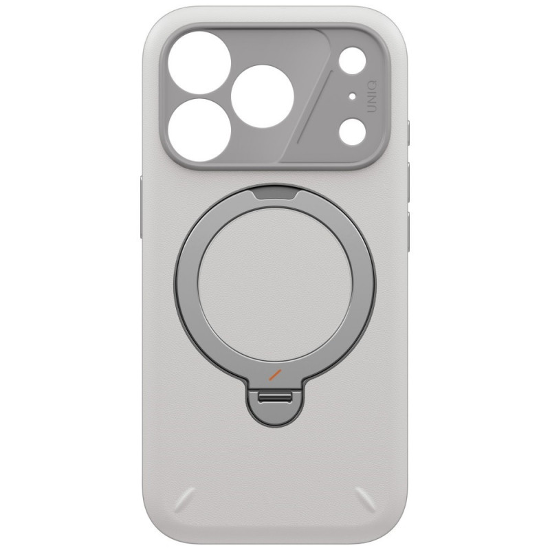 UNIQ Elix puzdro pre Apple iPhone 18 Pro / 17 Pro, 360 Rotating Kickstand, svetlosivá