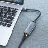 Ugreen CM199 sieťový adaptér USB-C na RJ45 Gigabit Ethernet, 1000 Mbps, sivý