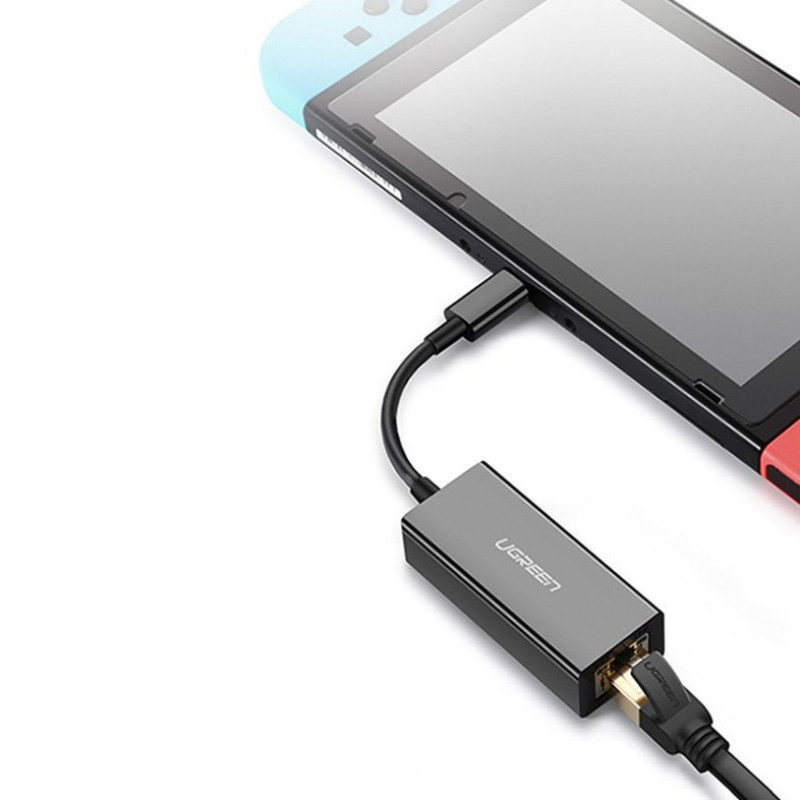 Ugreen CM199 sieťový adaptér USB-C na RJ45 Gigabit Ethernet, 1000 Mbps, sivý