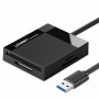 Čítačka kariet Ugreen CR125 USB 3.0, SD / microSD / CF / MS, čierna