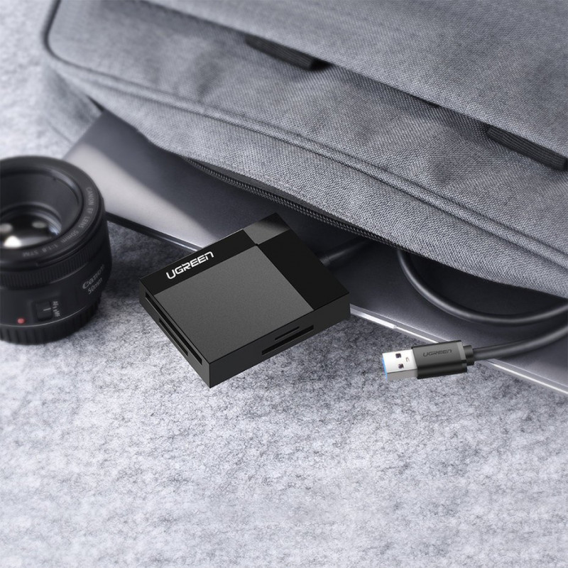 Čítačka kariet Ugreen CR125 USB 3.0, SD / microSD / CF / MS, čierna