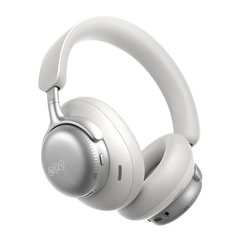 QCY H6 Ultra bezdrôtové náhlavné slúchadlá cez uši, adaptívne ANC, Bluetooth 6.0, biele