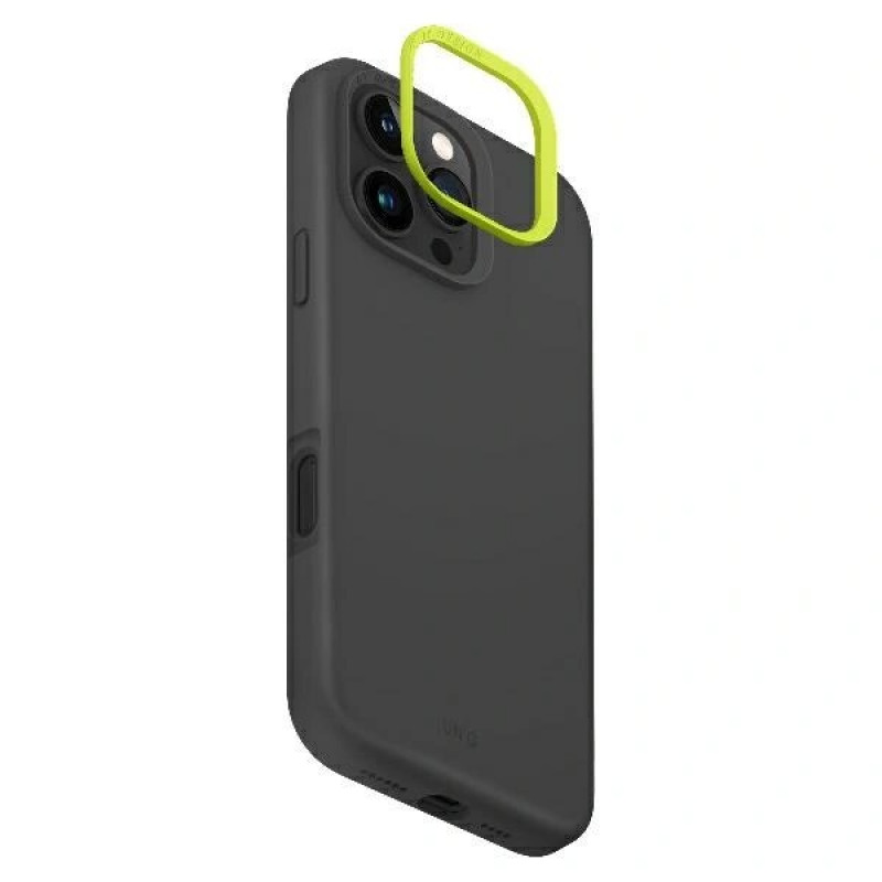 UNIQ Lino Hue puzdro pre Apple iPhone 16 Pro, Magclick nabíjanie, uhlíkovo sivá