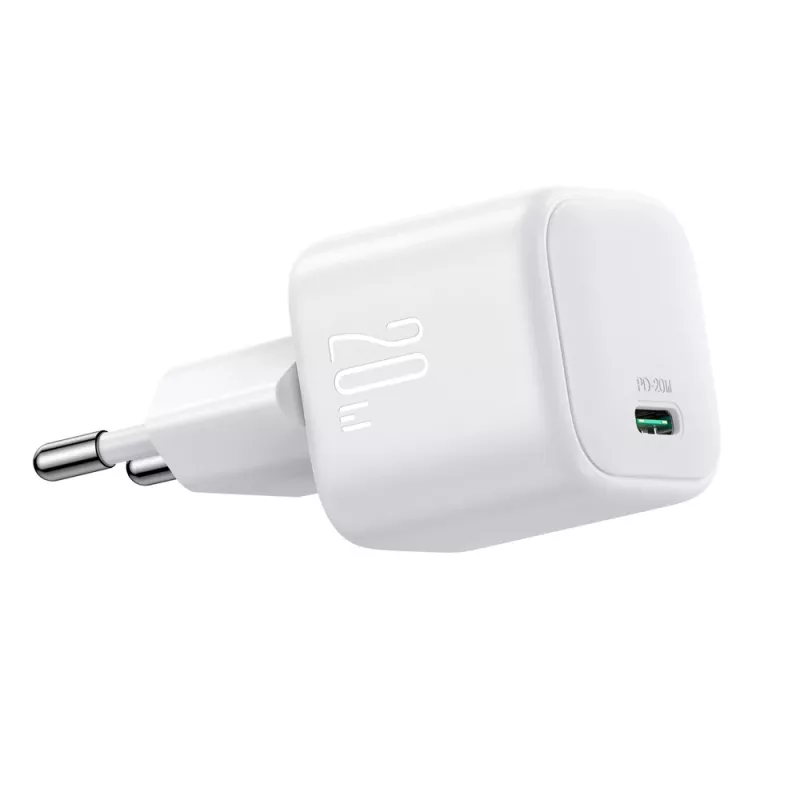 Joyroom TCG08 (JR-TCG08) GaN cestovná nabíjačka, USB-C, 20W, PD 3.0, QC 3.0, biela