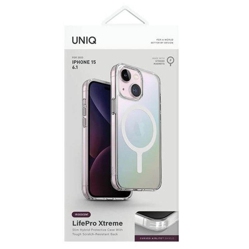 UNIQ LifePro Xtreme MagClick nabíjacie puzdro pre Apple iPhone 15, iridescentné