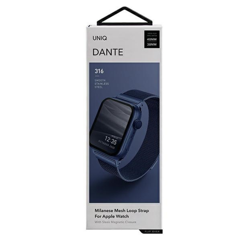 UNIQ Dante nerezový remienok pre Apple Watch 4/5/6/7/SE 40/41 mm, Marine Blue