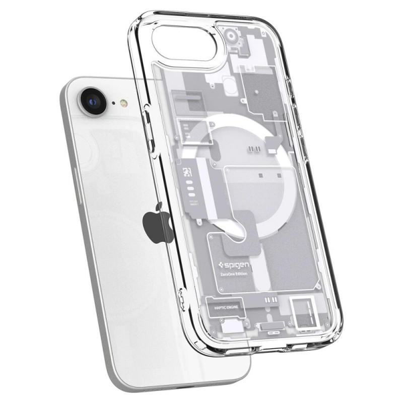 Spigen Ultra Hybrid Mag MagSafe puzdro pre Apple iPhone 17e / 16e, Zero One, biele