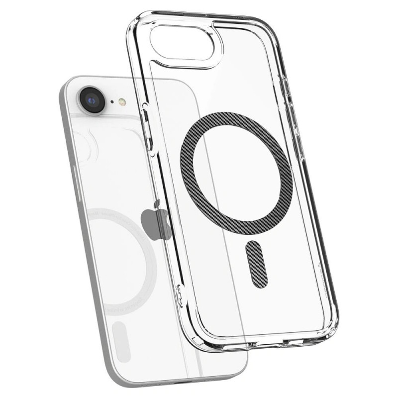 Spigen Ultra Hybrid Mag MagSafe puzdro pre Apple iPhone 17e / 16e, Carbon Fiber
