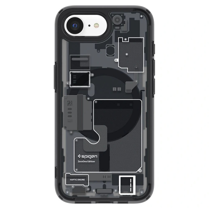 Spigen Ultra Hybrid Mag MagSafe puzdro pre Apple iPhone 17e / 16e, Zero One Black
