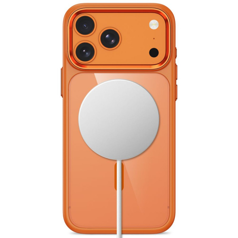 Tech-Protect Magmat MagSafe CC puzdro pre Apple iPhone 17 Pro Max / 18 Pro Max, Cosmic Orange / priehľadné