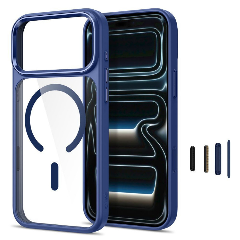 Tech-Protect Magmat MagSafe CC puzdro pre Apple iPhone 17 Pro / 18 Pro, Deep Blue / priehľadné