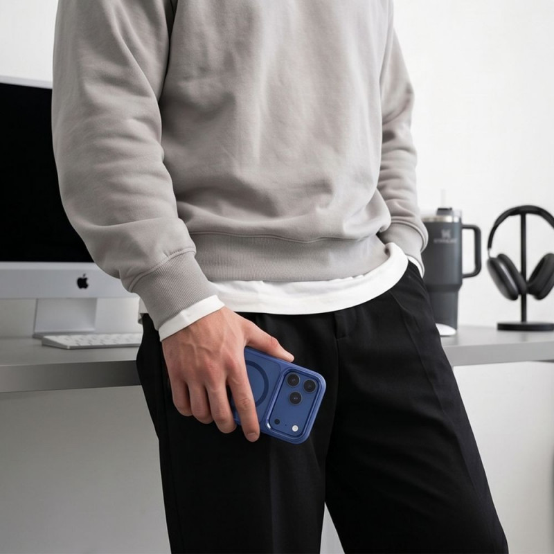 Tech-Protect Magmat MagSafe CC puzdro pre Apple iPhone 17 Pro / 18 Pro, Deep Blue / priehľadné