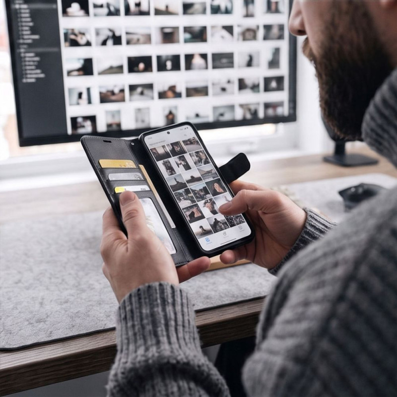 Peňaženkové puzdro Tech-Protect pre Google Pixel 11 / 11 Pro, matná čierna
