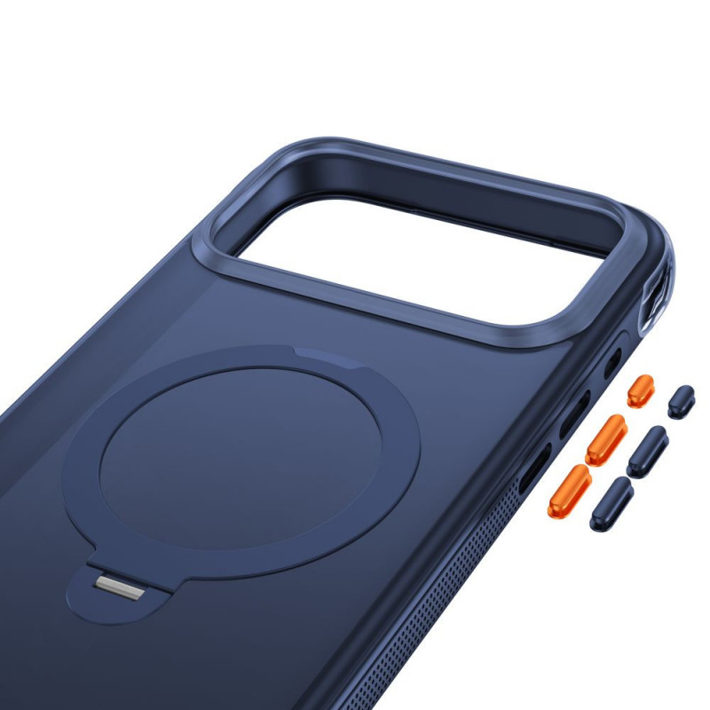 Tech-Protect MagAir Stand MagSafe CC puzdro pre Apple iPhone 17 Pro Max / 18 Pro Max, matná Deep Blue