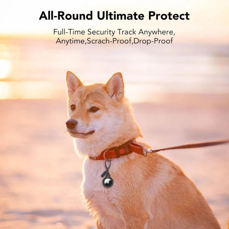 Ochranné puzdro na kľúčenku Tech-Protect Rough Chain pre Apple AirTag, čierne (2 ks)