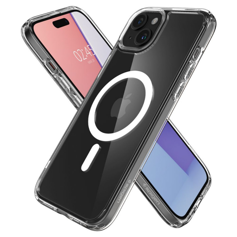 Puzdro Spigen Ultra Hybrid Mag s MagSafe pre Apple iPhone 15, biele
