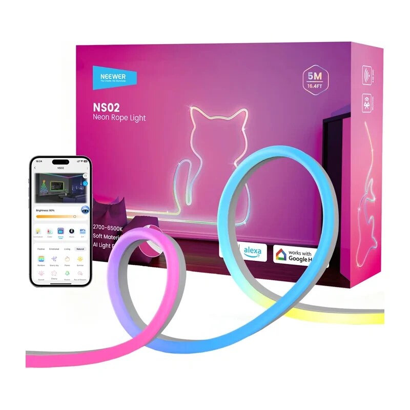 Neewer Strip Light NS01, plochý RGB LED svetelný pás 5 m