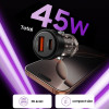 Tech-Protect CC03 2-portová autonabíjačka USB-A / USB-C, PD 45W / QC 3.0, čierna