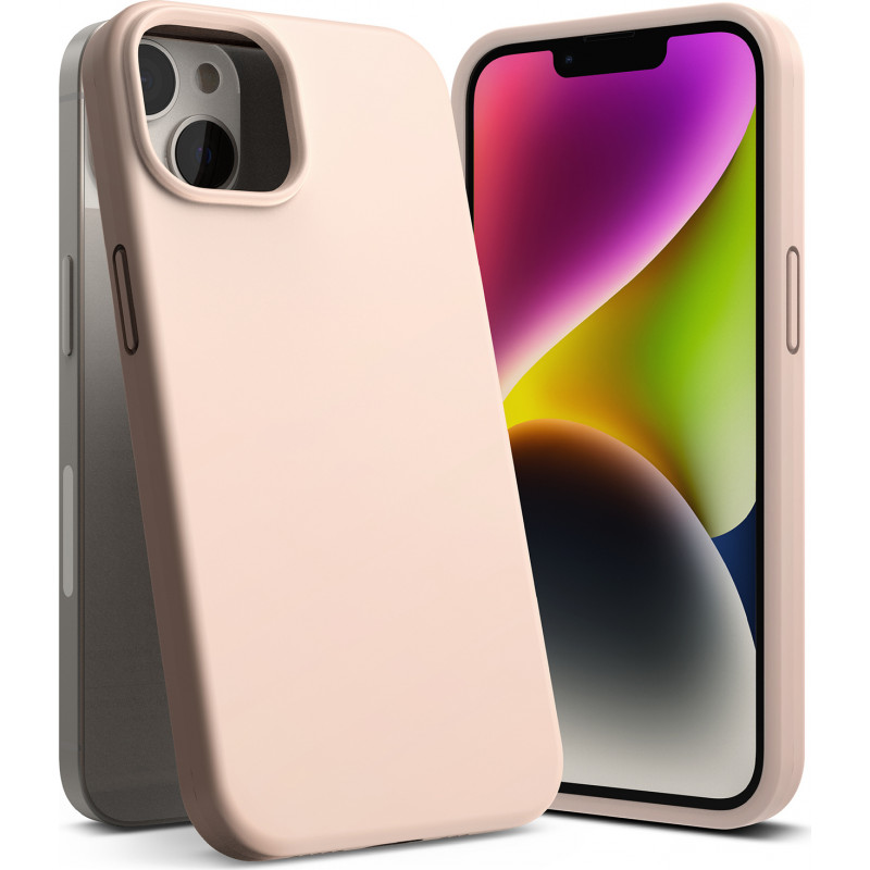 Ringke Silikónové puzdro pre Apple iPhone 14 Plus / 15 Plus, ružový piesok