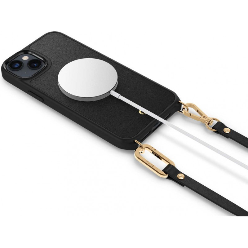Spigen Cyrill Classic Charm Mag (ACS04948) puzdro MagSafe s remienkom pre Apple iPhone 14 Plus / 15 Plus, čierne