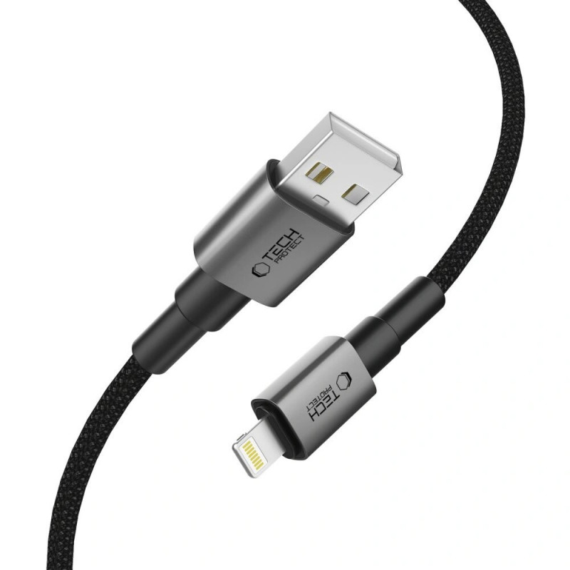 Kábel Tech-Protect Ultraboost DNA USB-A / Lightning, 12W, 2,4A, 25 cm, Iron Grey