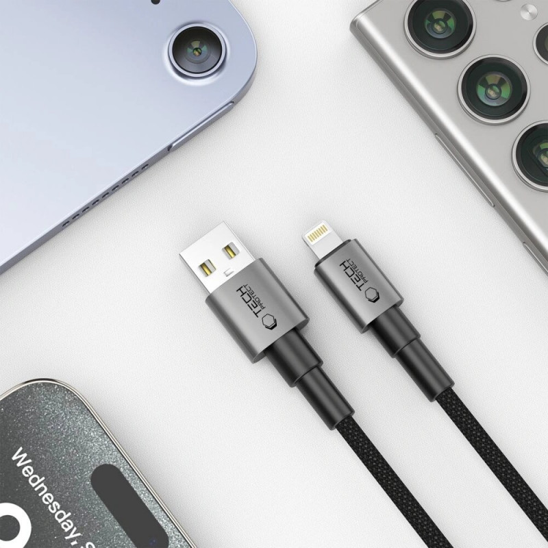Kábel Tech-Protect Ultraboost DNA USB-A / Lightning, 12W, 2,4A, 25 cm, Iron Grey
