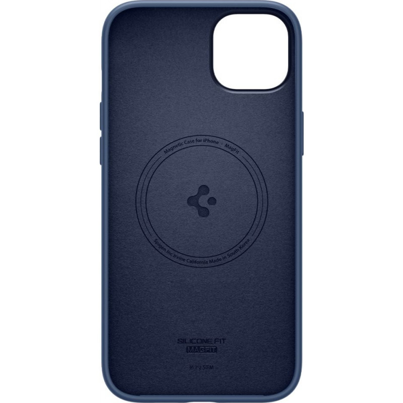 Spigen Silicone Fit Mag (ACS04921) puzdro MagSafe pre Apple iPhone 14 Plus / 15 Plus, námornícka modrá