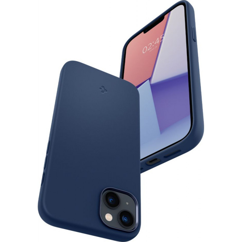 Spigen Silicone Fit Mag (ACS04921) puzdro MagSafe pre Apple iPhone 14 Plus / 15 Plus, námornícka modrá