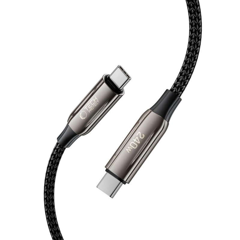 Kábel Tech-Protect UB10T Ultraboost USB-C / USB-C PD240W/QC4.0, 100 cm, čierny