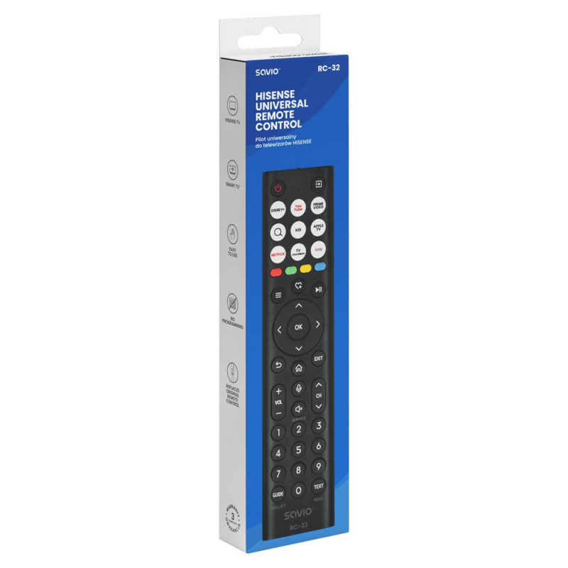 Savio RC-32 univerzálny náhradný diaľkový ovládač pre Hisense TV