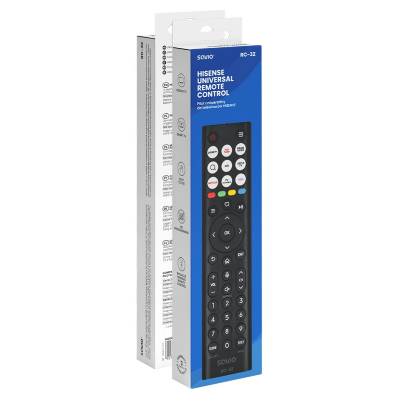 Savio RC-32 univerzálny náhradný diaľkový ovládač pre Hisense TV