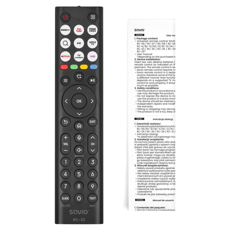 Savio RC-32 univerzálny náhradný diaľkový ovládač pre Hisense TV