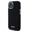 DKNY Apple iPhone 15 hardcase Liquid Silicone Small Metal Logo MagSafe, čierny