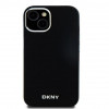DKNY Apple iPhone 15 hardcase Liquid Silicone Small Metal Logo MagSafe, čierny