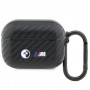 BMW BMAPWMPUCA2 Carbon Double Metal Logo kryt na Apple AirPods Pro, čierny