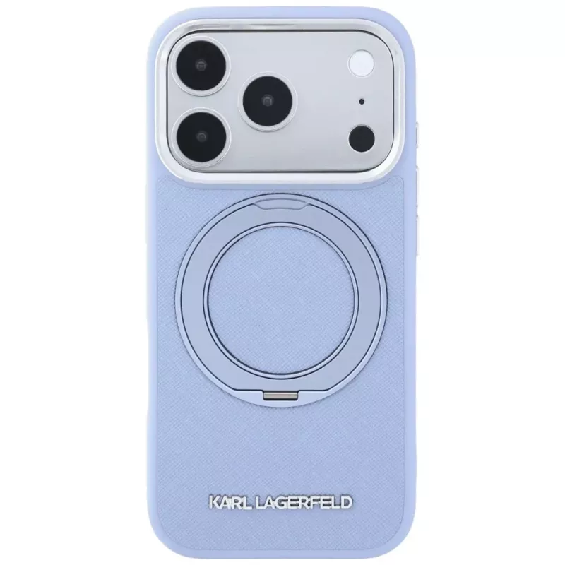 Karl Lagerfeld Ring Stand 360 Saffiano Classic Logo MagSafe puzdro pre Apple iPhone 18 Pro Max / 17 Pro Max, svetlomodré (KF003176)