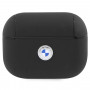 BMW BMAP2SSLBK Signature kryt na Apple AirPods Pro 2 (2022/2023), čierny, pravá koža, strieborné logo