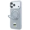 Karl Lagerfeld s Ring Stand 360 Karl Head Pin MagSafe puzdro pre Apple iPhone 18 Pro / 17 Pro, sivé (KF003235)