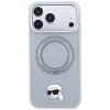 Karl Lagerfeld s Ring Stand 360 Karl Head Pin MagSafe puzdro pre Apple iPhone 18 Pro / 17 Pro, sivé (KF003235)