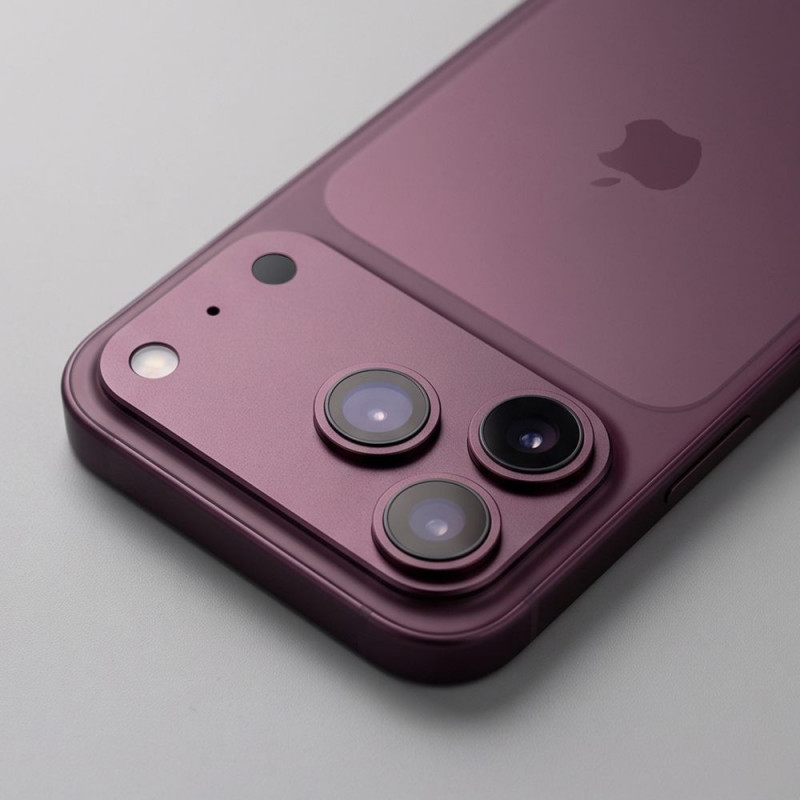 Tech-Protect Camfull Fit+ ochrana objektívu fotoaparátu pre Apple iPhone 18 Pro Max, bordová