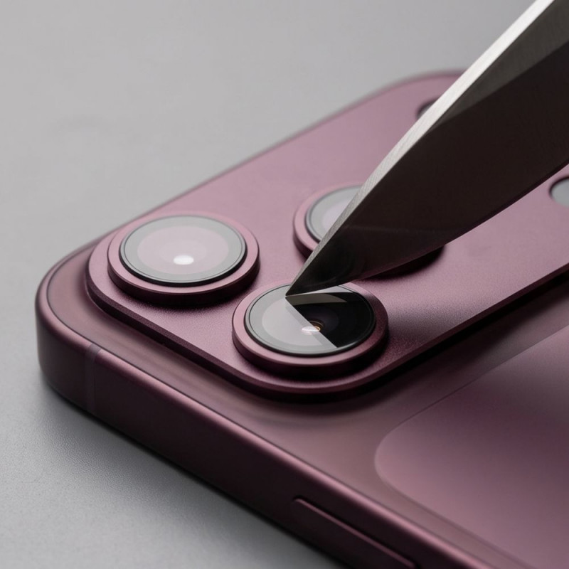 Tech-Protect Camfull Fit+ Apple iPhone 18 Pro ochranný kryt objektívu fotoaparátu, bordová