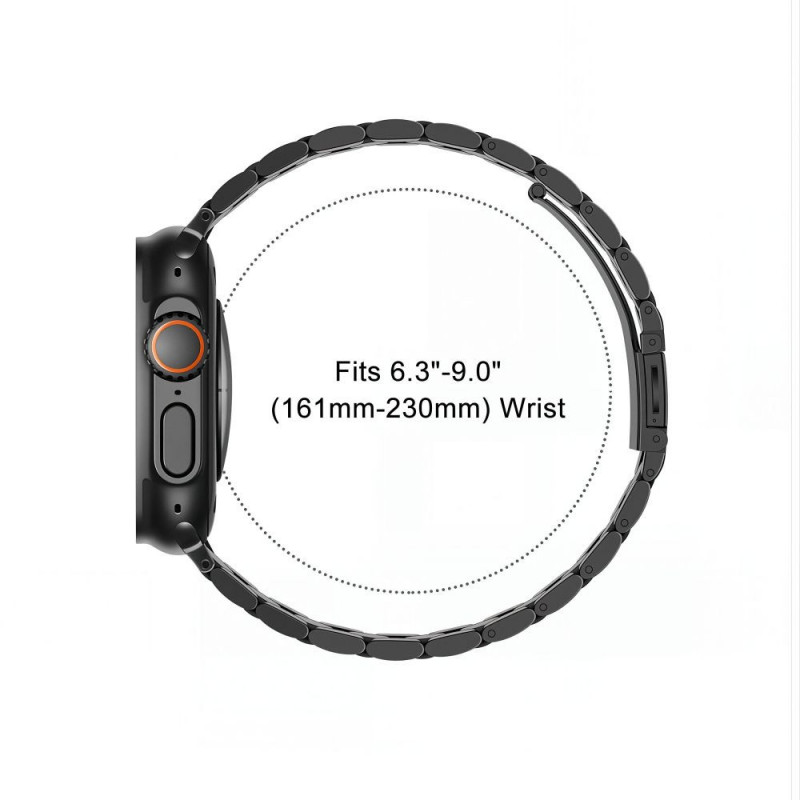 Tech-Protect Stainless THP6099 náramok z nehrdzavejúcej ocele pre Apple Watch 8 / 9 / 10 / 11 / 12 / SE / Ultra 44/45/46/49 mm, čierny