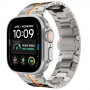 Tech-Protect Stainless THP6100 náramok z nehrdzavejúcej ocele pre Apple Watch 8 / 9 / 10 / 11 / 12 / SE / Ultra 44/45/46/49 mm, Titanium/Orange