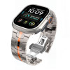Tech-Protect Stainless THP6100 náramok z nehrdzavejúcej ocele pre Apple Watch 8 / 9 / 10 / 11 / 12 / SE / Ultra 44/45/46/49 mm, Titanium/Orange