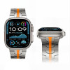 Tech-Protect Stainless THP6100 náramok z nehrdzavejúcej ocele pre Apple Watch 8 / 9 / 10 / 11 / 12 / SE / Ultra 44/45/46/49 mm, Titanium/Orange