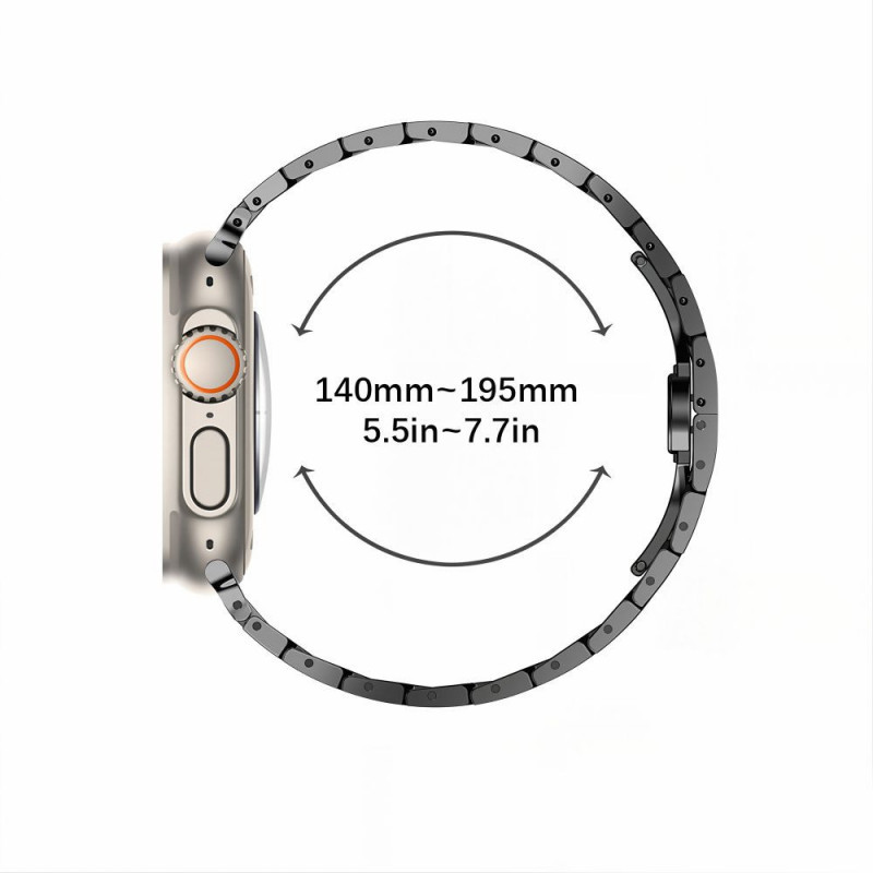 Tech-Protect Stainless THP6100 náramok z nehrdzavejúcej ocele pre Apple Watch 8 / 9 / 10 / 11 / 12 / SE / Ultra 44/45/46/49 mm, Titanium/Orange